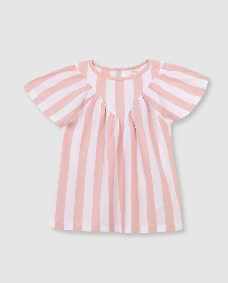 Camiseta de rayas rosa