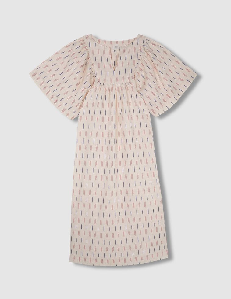 Vestido tejido ikat madre blanco