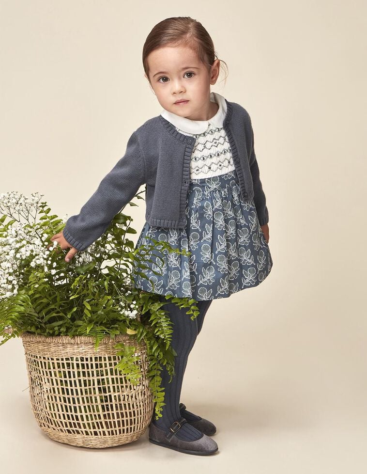 Chaqueta básica corta con lana azul claro Chaqueta básica corta con lana azul claro