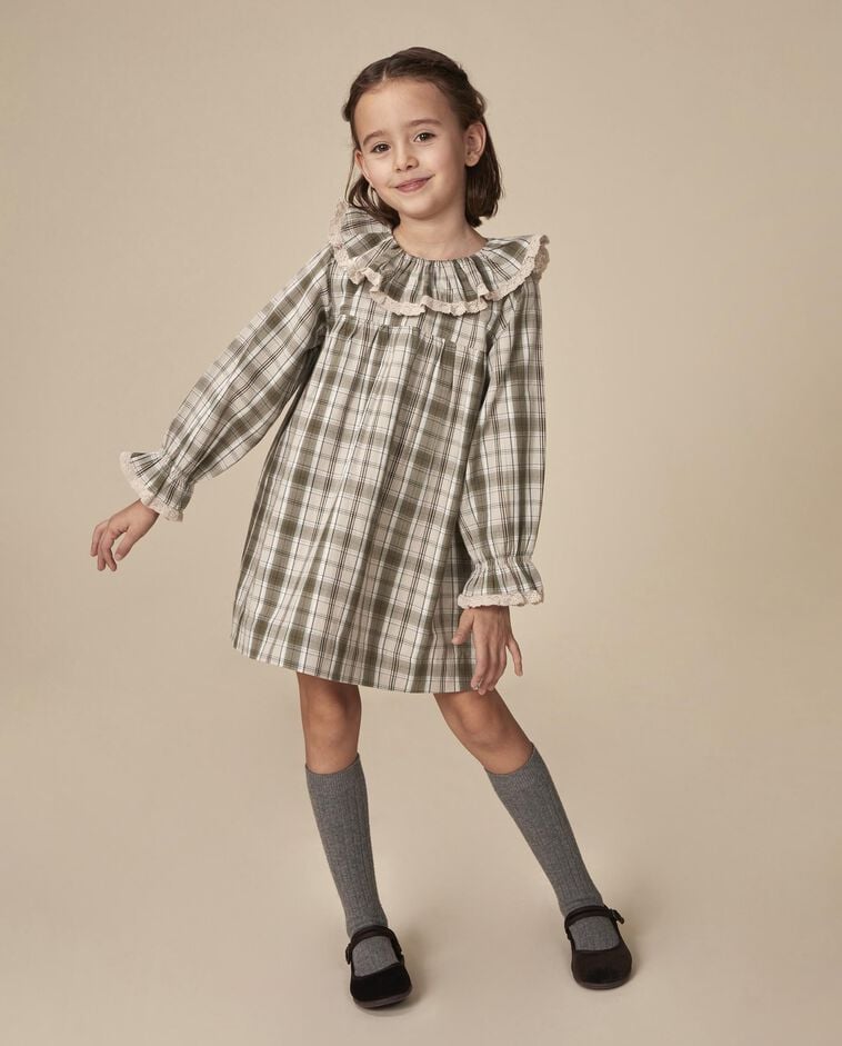Vestido de cuadros escoceses piedra ni&ntilde;a