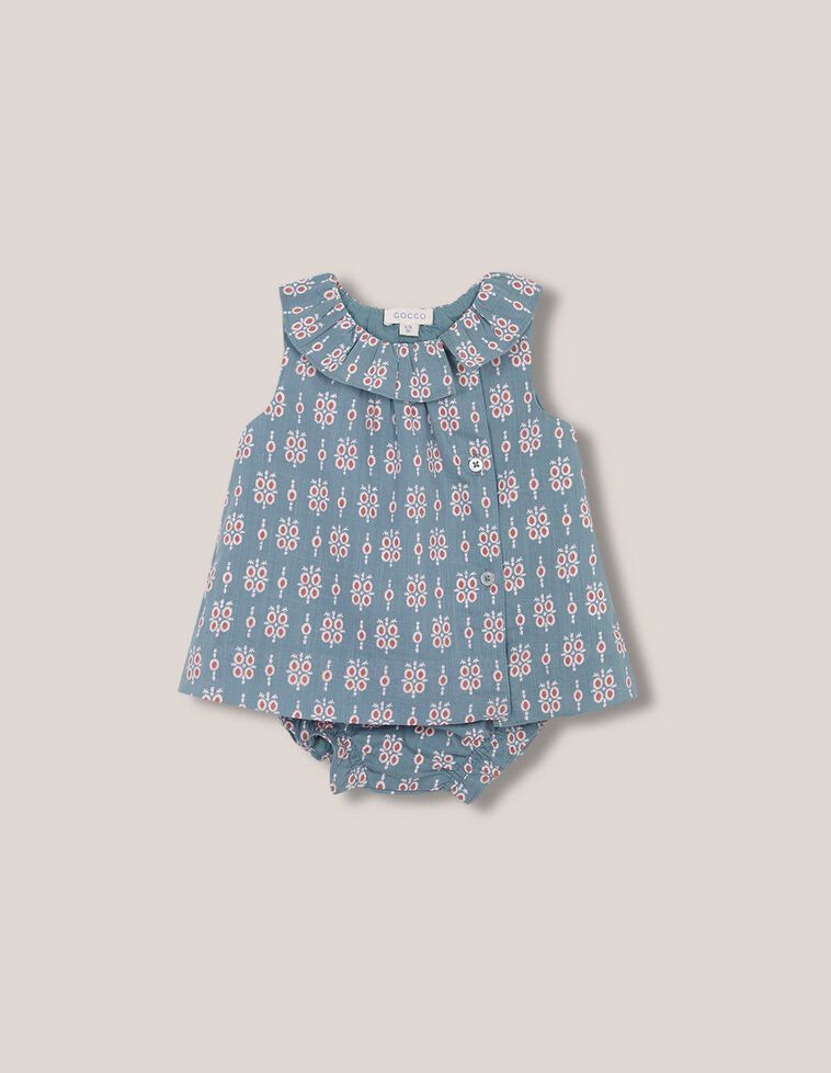 Vestido estampado azul claro