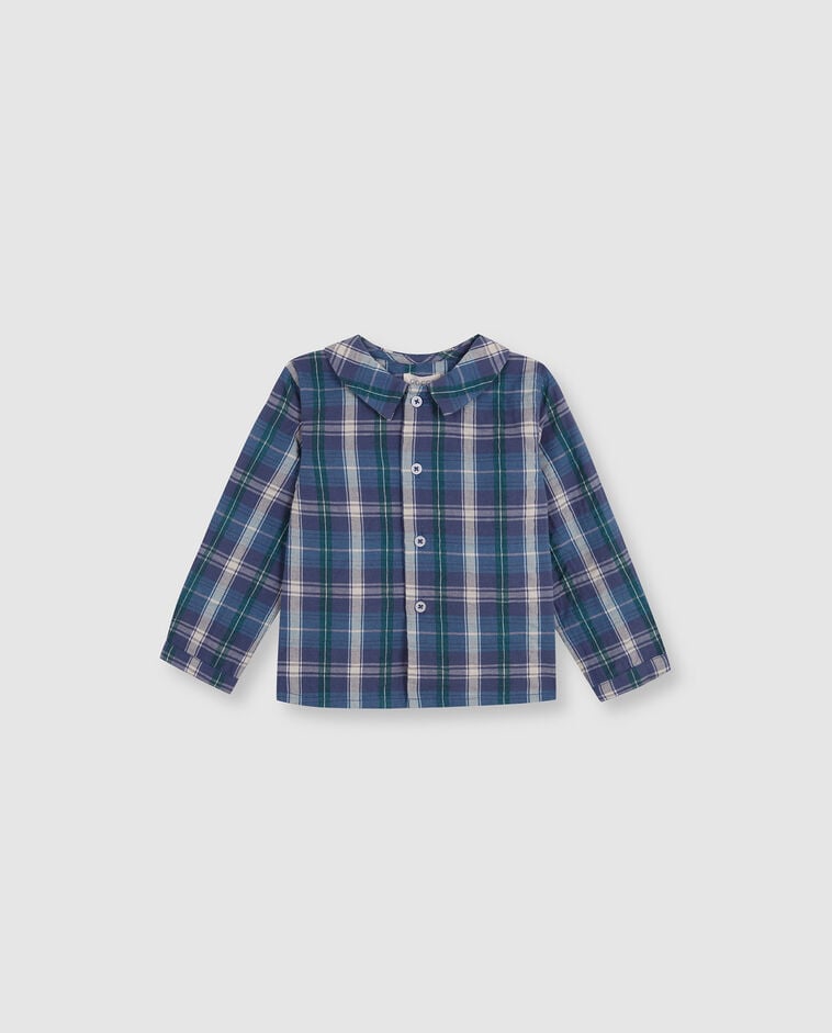 Camisa de cuadros verde beb&eacute;