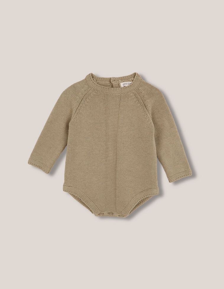 Ranita de punto con lana contraste verde