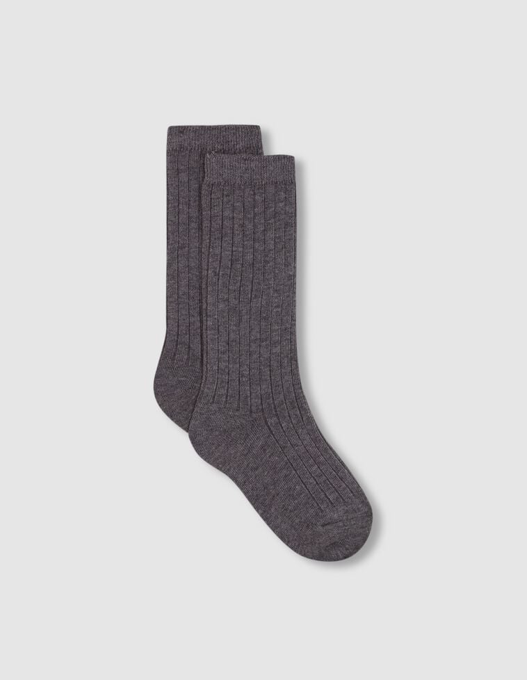 Calcetines canalé gris