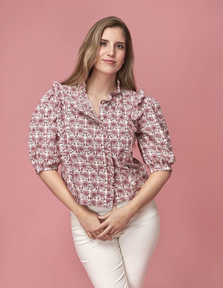 Camisa de madre con flores rosa
