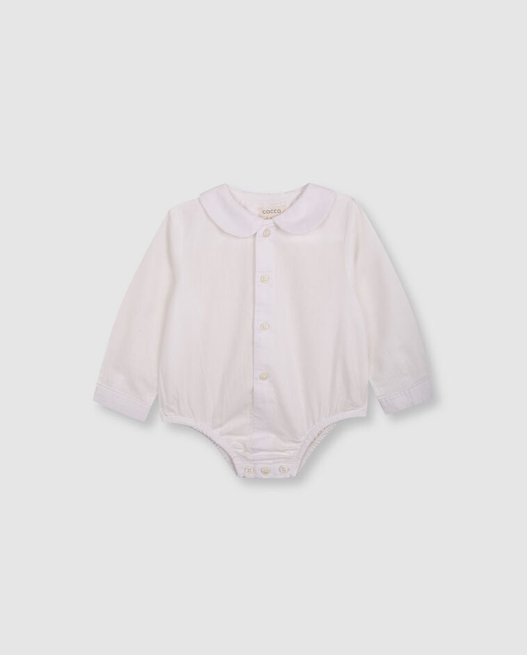 Camisa body cuello beb&eacute; blanco beb&eacute;