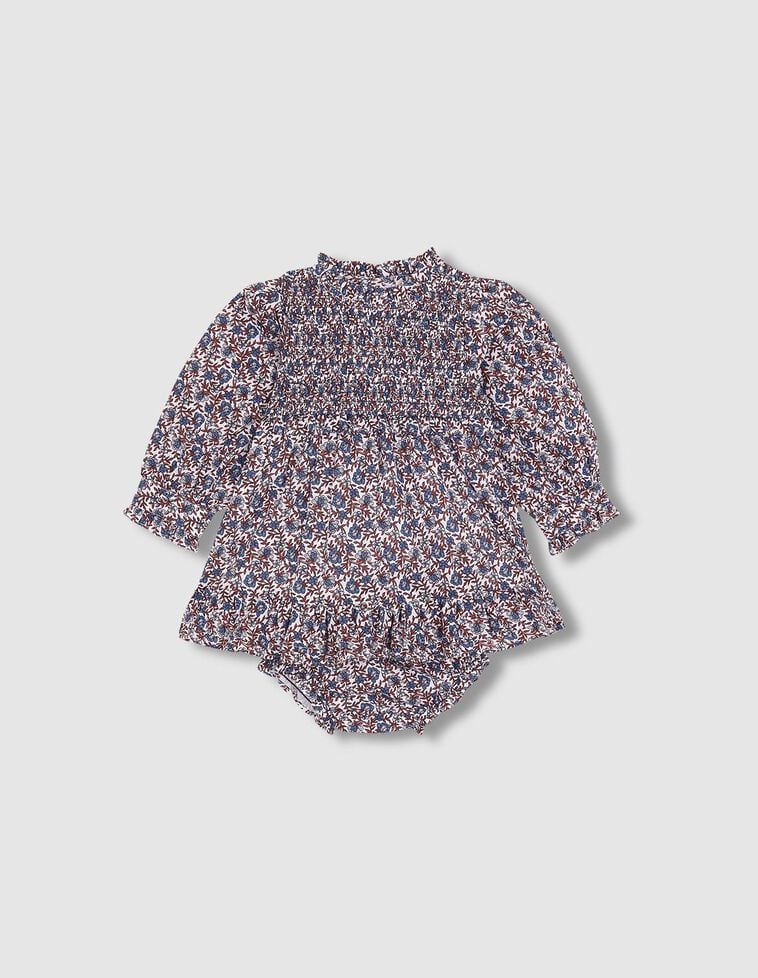 Vestido manga larga estampado blanco