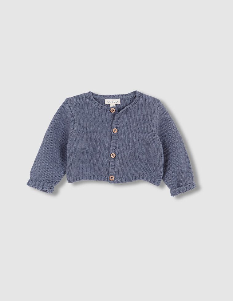 Chaqueta de punto azul viejo