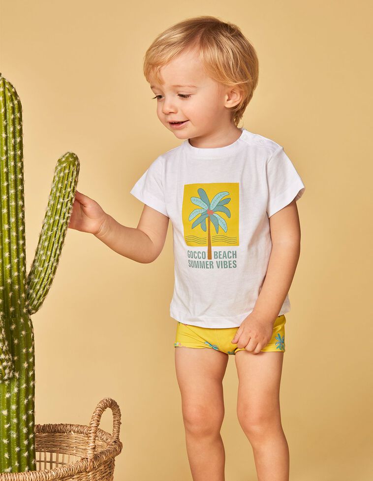 Camiseta print palmera blanco 