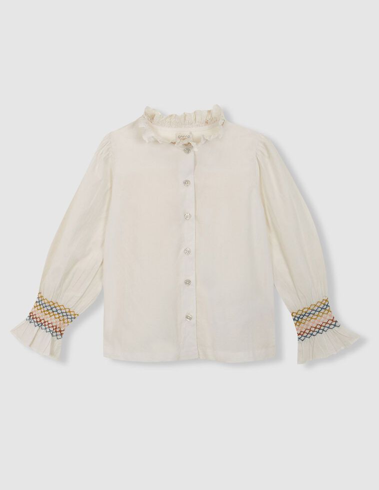 Blusa con smock crudo