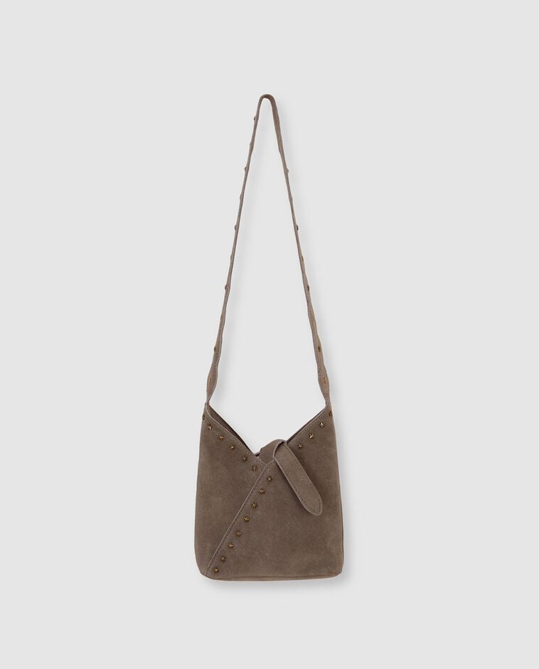 Bolso de ante con tachuelas gris ni&ntilde;a