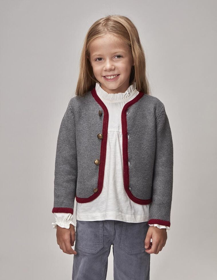 Chaqueta tipo austriaca gris con lana