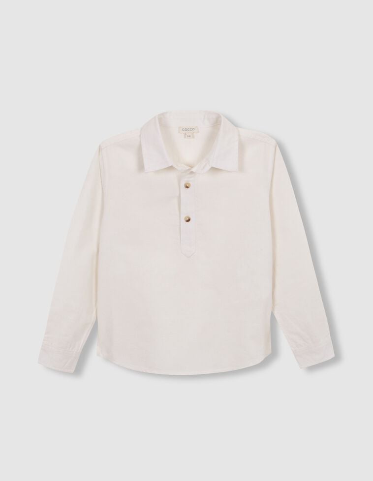 Camisa tapeta corta blanco