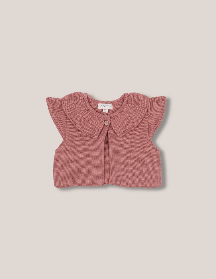 Chaleco de punto bobo rosa