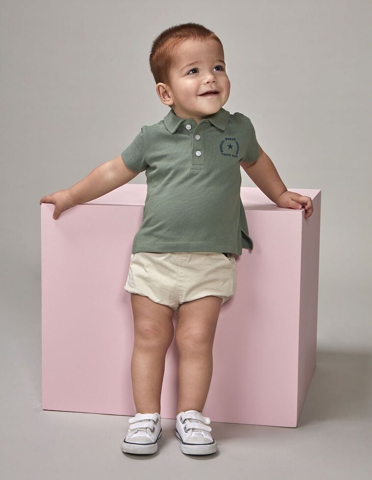 Polo estampado tenis verde