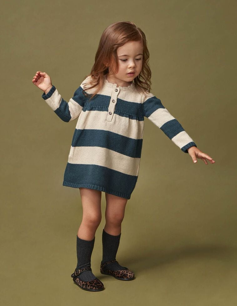 Vestido polo punto con lana verde