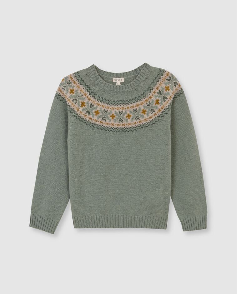 Jersey de greca en el cuello verde ni&ntilde;o
