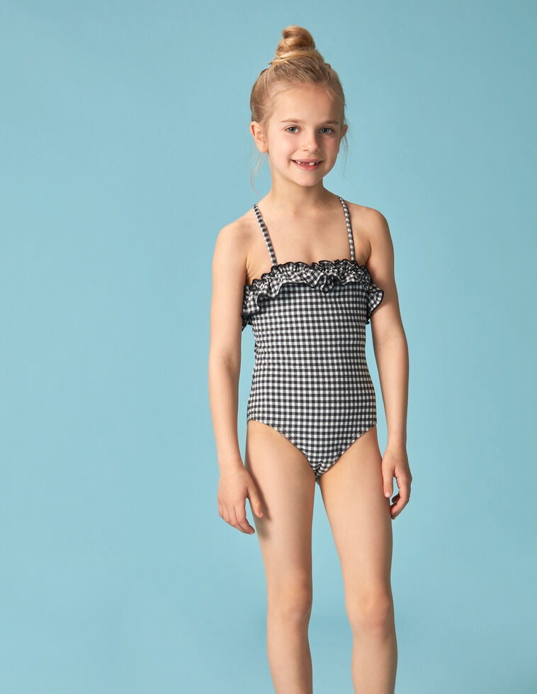 Bañador cuadro vichy negro de | Gocco