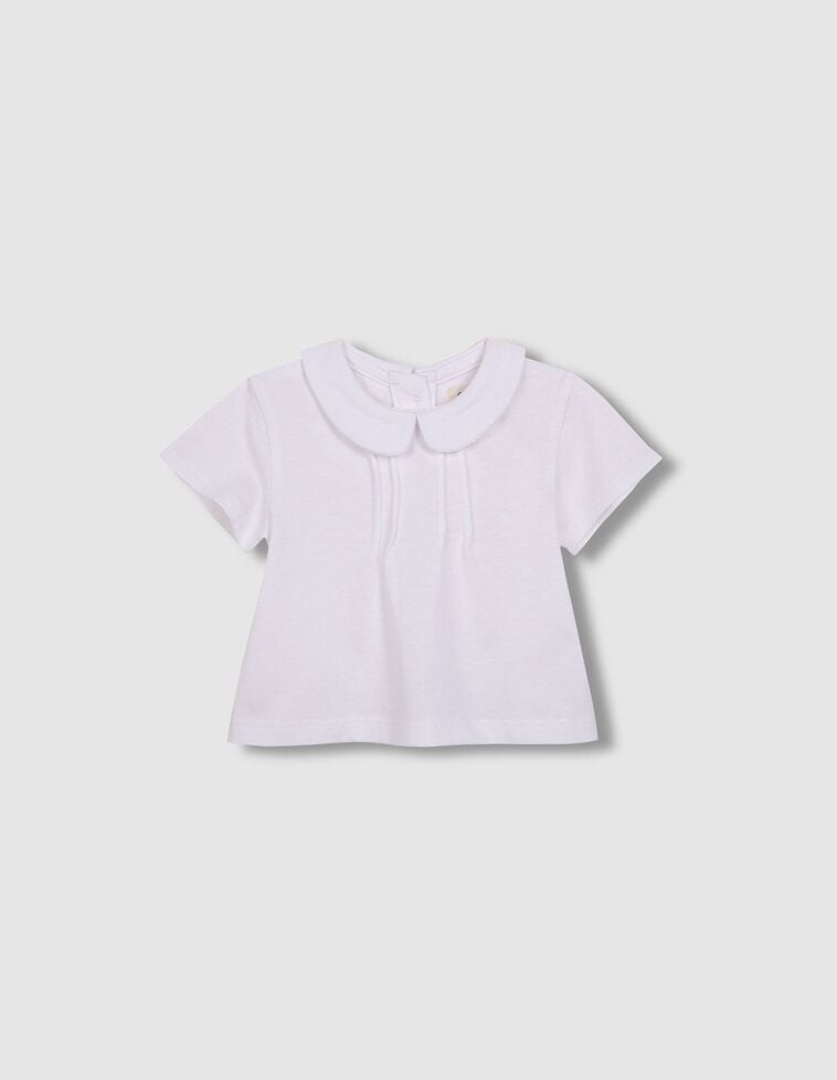 Camiseta con cuello bebe blanco