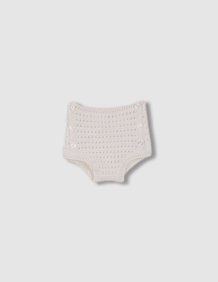 Bombacho blanco crotchet blanco roto