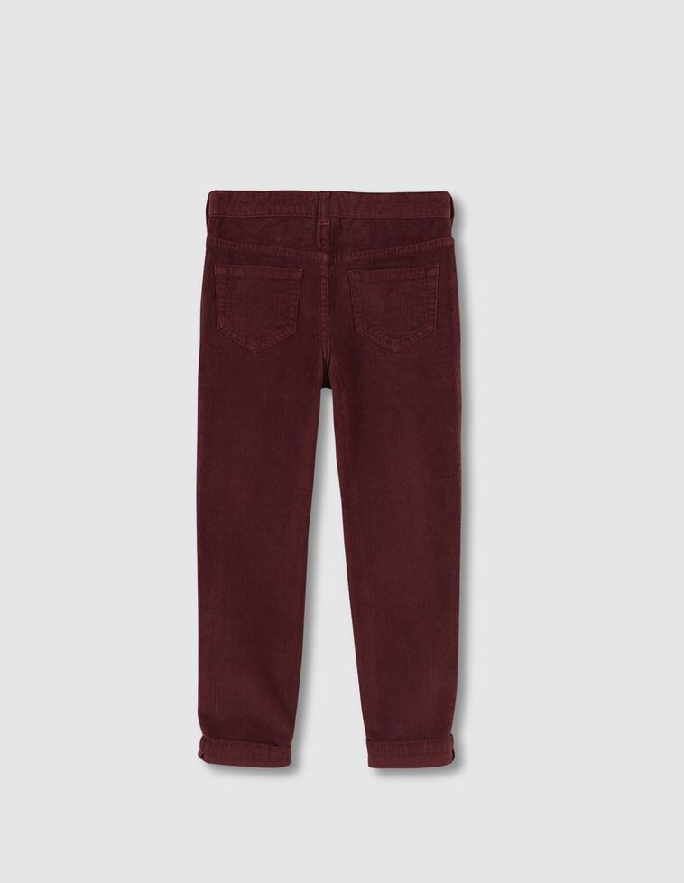 Pantalón cinco bolsillos cintura regulable granate