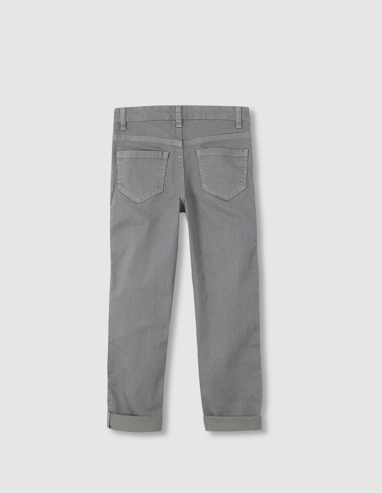 Pantalón cinco bolsillos cintura regulable gris