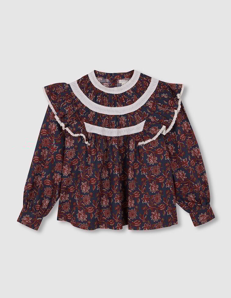 Blusa con tiras bordadas para madre verde