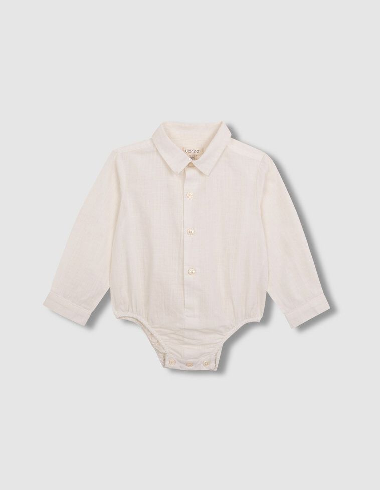Camisa body cuello pico blanco