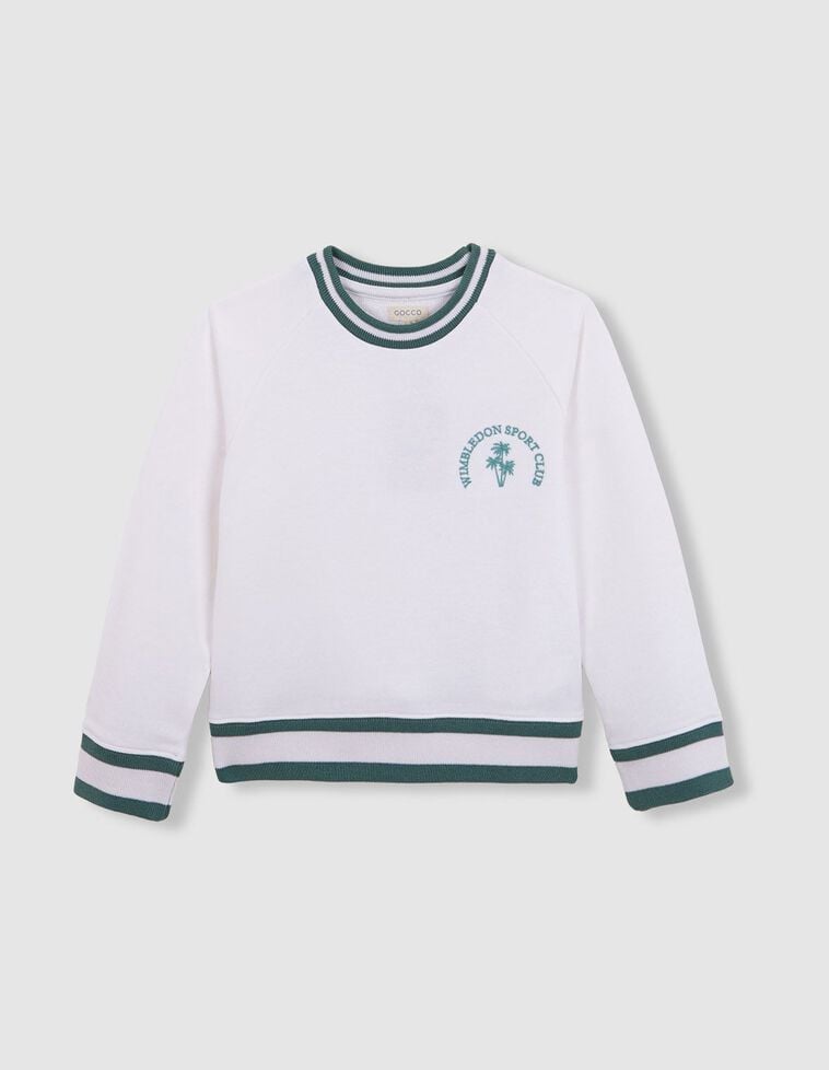 Sudadera con bordado blanco