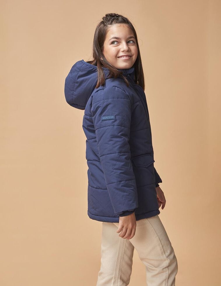 Abrigo plumifero azul