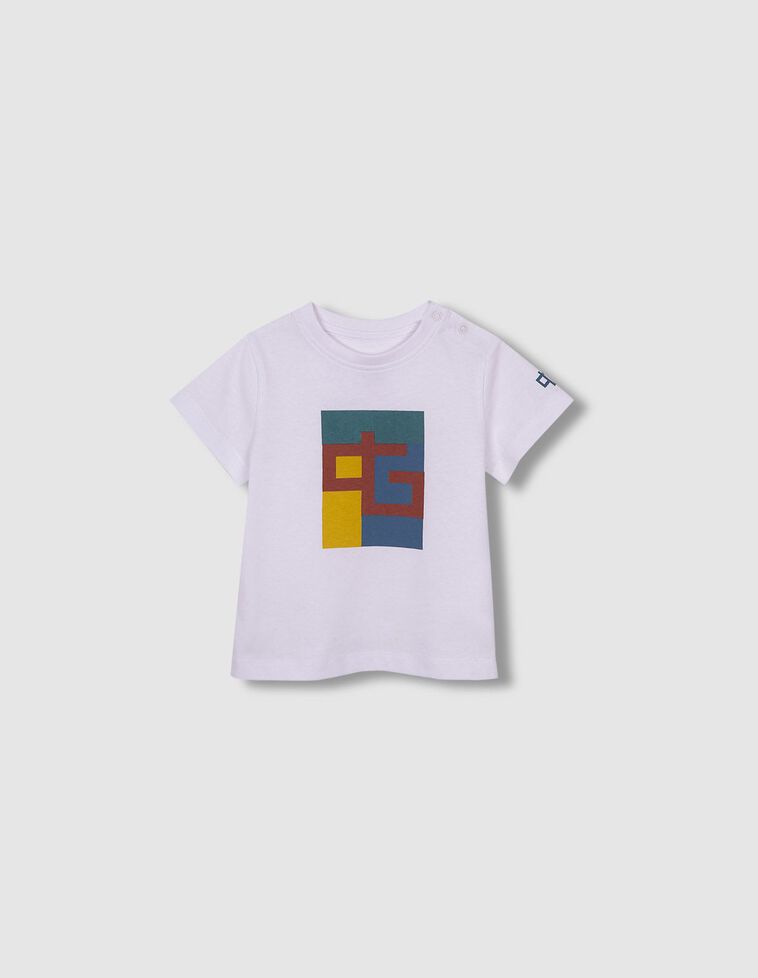 Camiseta gráfico geométrico blanco