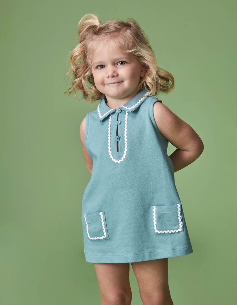 Vestido de terry azul claro