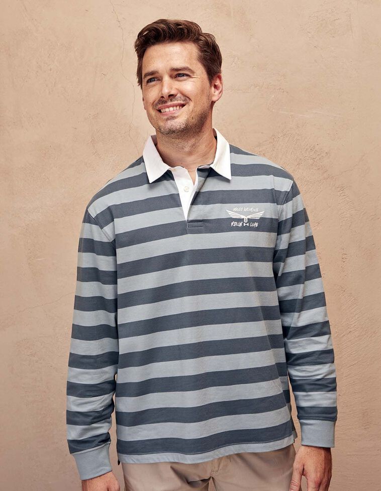 Polo de rayas de padre con print verde