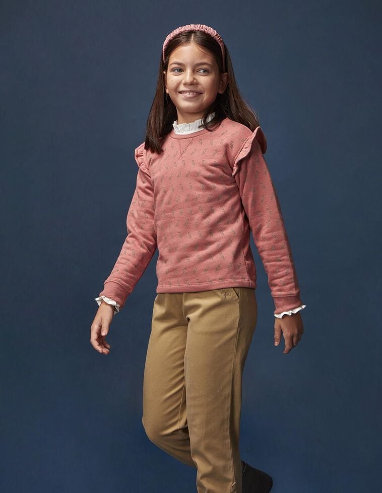 Sudadera estampada rosa