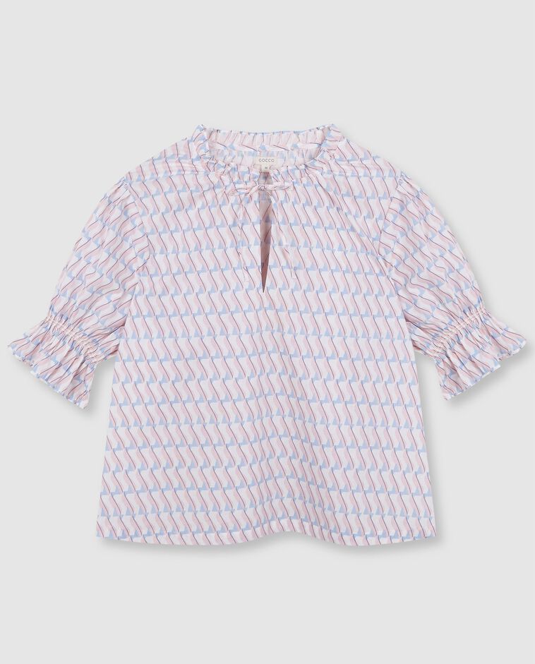 Blusa madre estampado geom&eacute;trico rosa