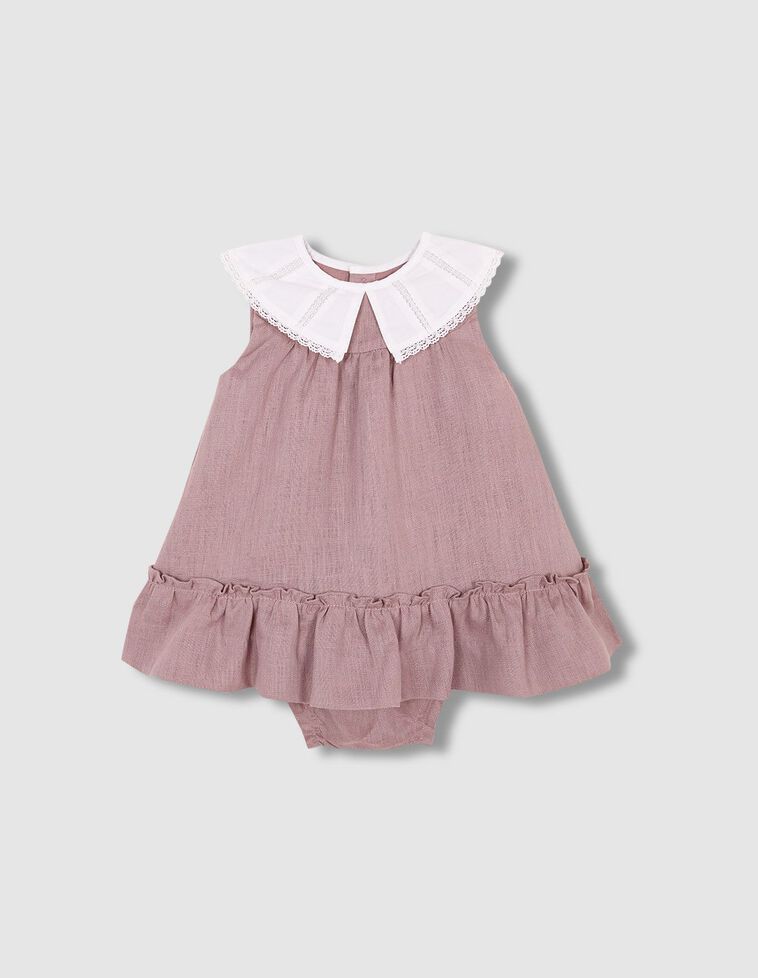 Vestido cuello grande  berenjena