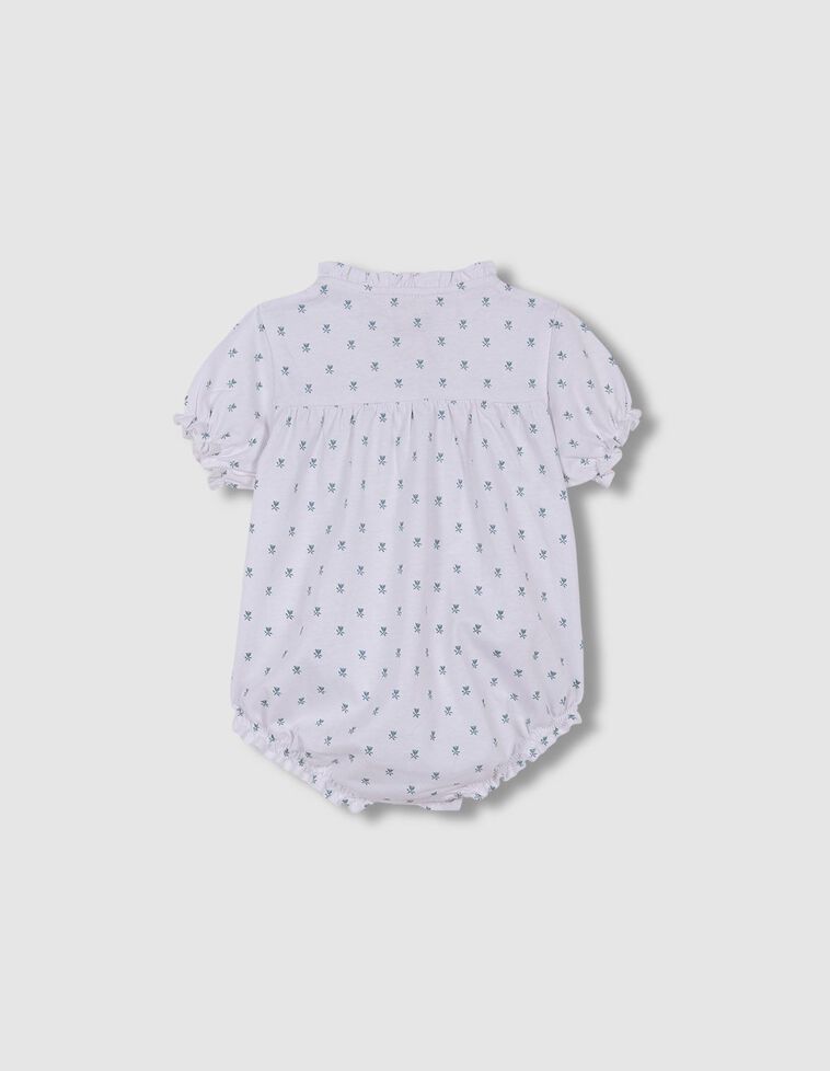 Pijama de jersey con estampado de flores 