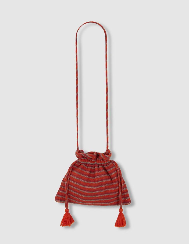 Bolso saco de rayas naranja