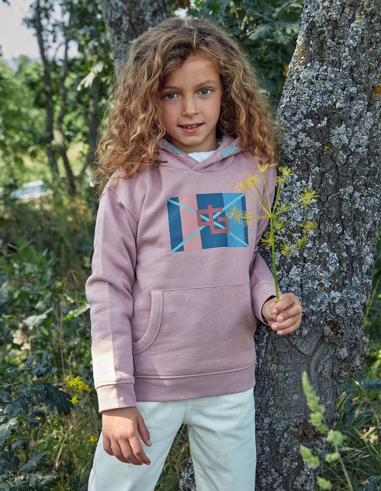 Sudadera Con Capucha Logo Delantero  Rosa
