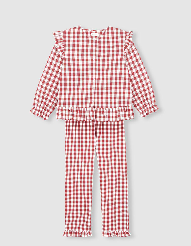 Pijama cuadro vichy rojo.