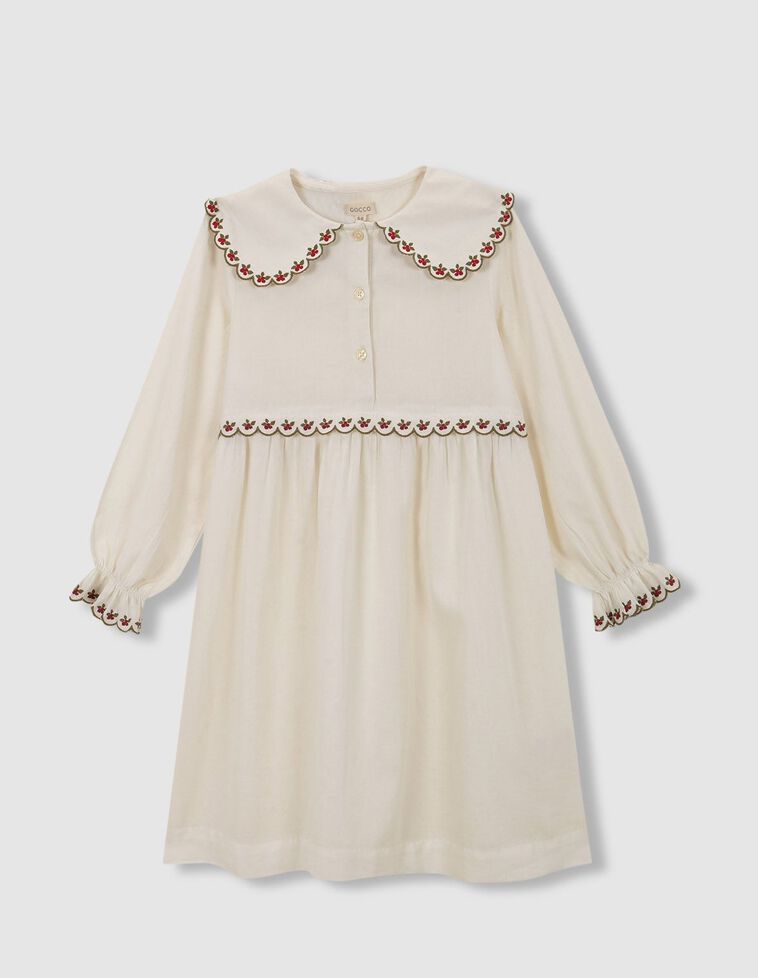 Camisón con bordados crudo