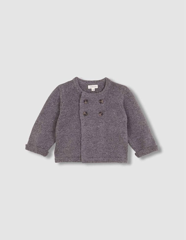Chaqueta de punto gris con lana