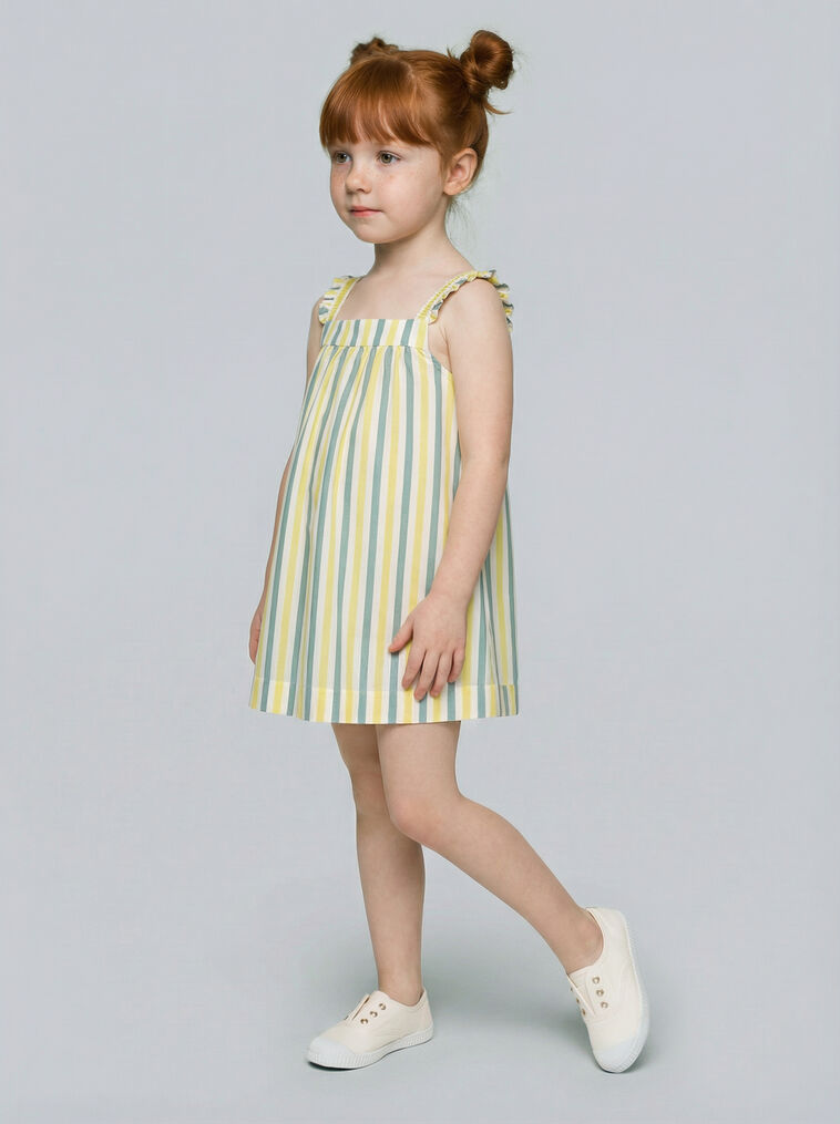 Vestido rayas amarillo y azul