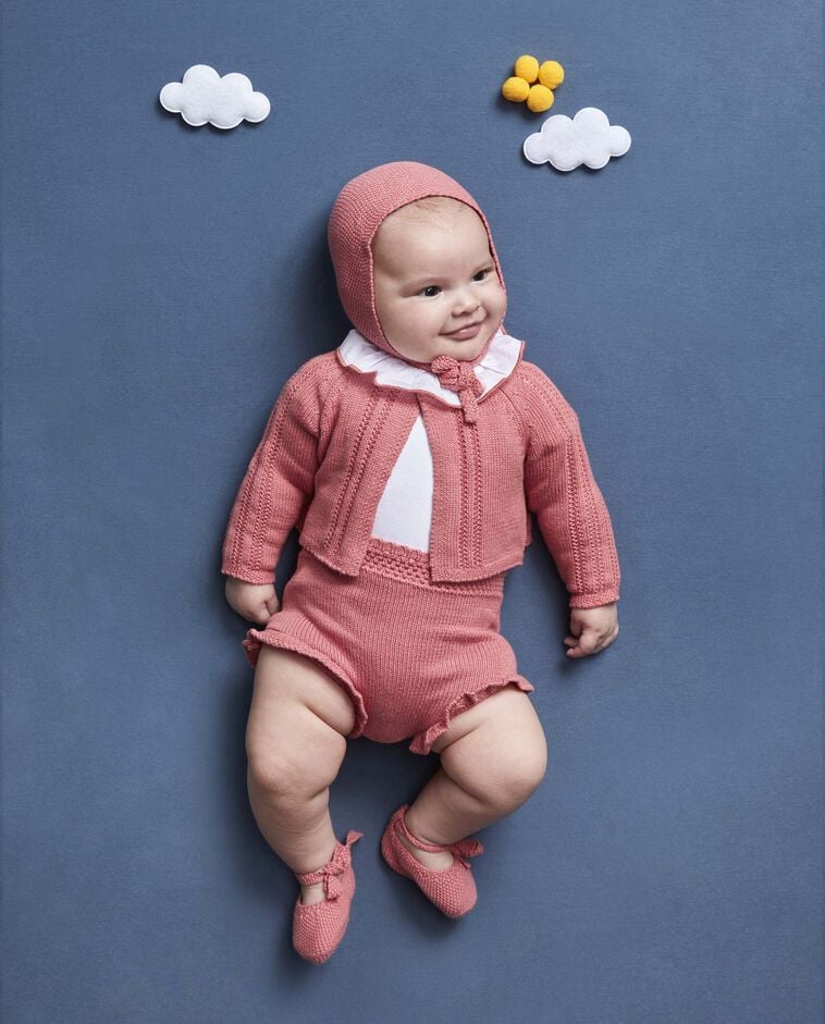 Chaqueta de punto coral