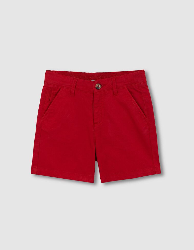 Pantalón chino corto de sarga rojo