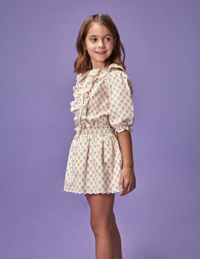 Falda estampada blanco