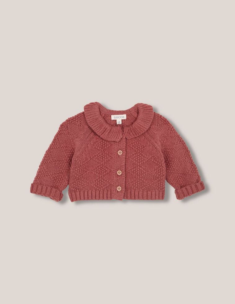 Chaqueta de punto especial con lana rosa