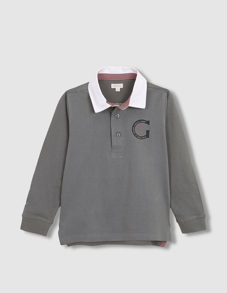 Polo de piqué liso verde oscuro