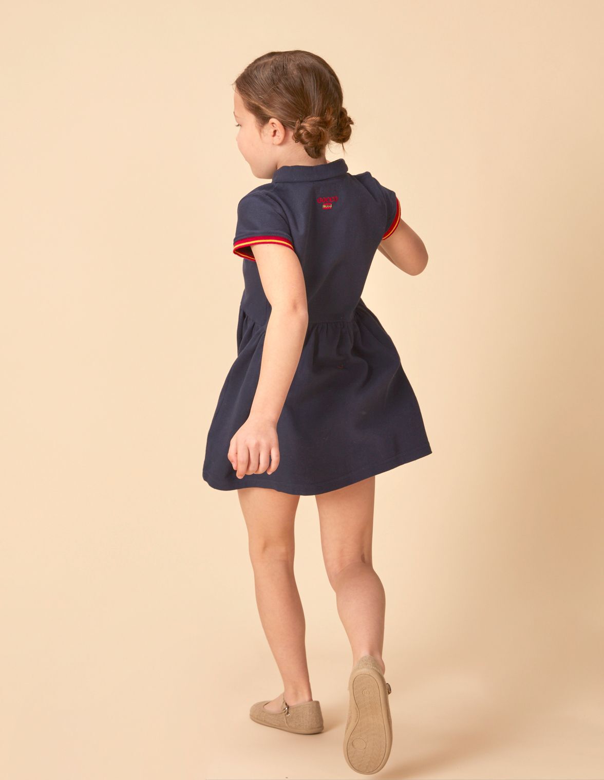Vestido polo piqu espa a azul de ni a Gocco