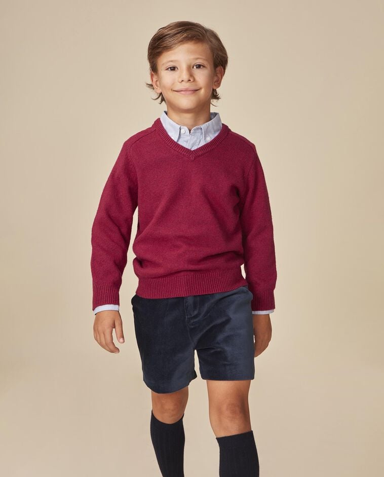 Pantal&oacute;n corto terciopelo azul ni&ntilde;o